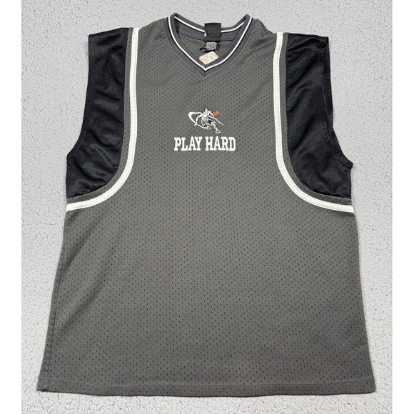 And1 Other - VTG AND1 Tank Top Mens XL Gray Sleeveless Play Hard 4 Mesh Basketball Jersey
